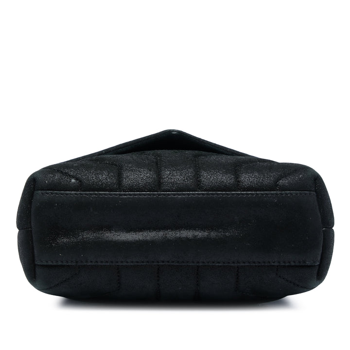 Saint Laurent Toy Matelasse Glitter Daim Monogram LouLou Sac porté croisé
