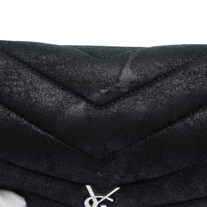 Saint Laurent Toy Matelasse Glitter Daim Monogram LouLou Sac porté croisé