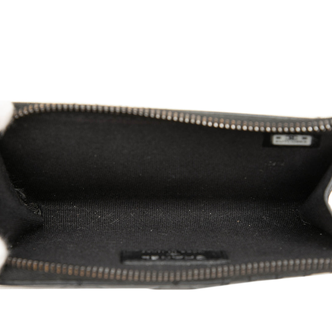 CC Matelassé Perley So Zippé Porte-cartes Cuir d'agneau Noir