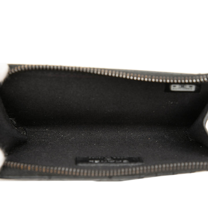 CC Matelassé Perley So Zippé Porte-cartes Cuir d'agneau Noir