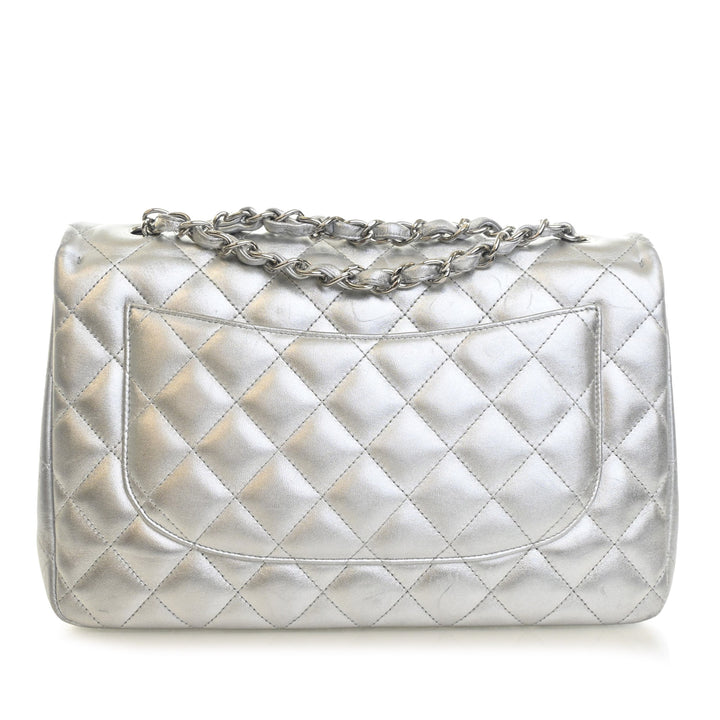 Chanel Jumbo Classic Metallic Cuir d’agneau Simple rabat