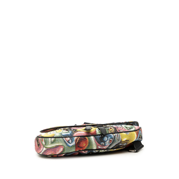 Dior Sac bandoulière Kenny Scharf Saddle Jaune – vue 3 – GABY PARIS
