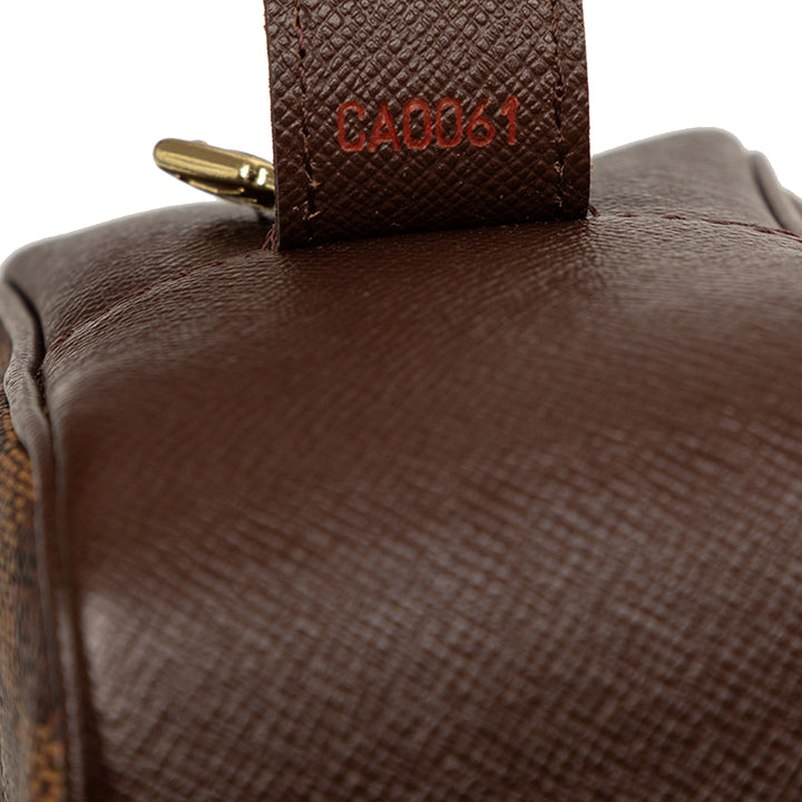Trousse Toilette 25 Damier Ébène Marron