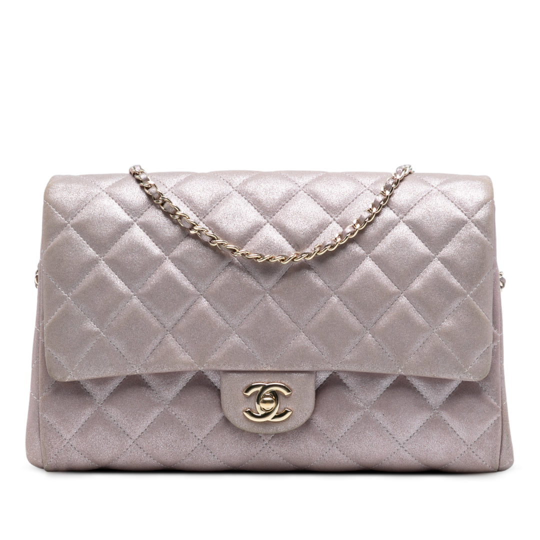 Chanel CC Quilted Iridescent Cuir de veau Pochette with Chain Rose – GABY PARIS Authentique