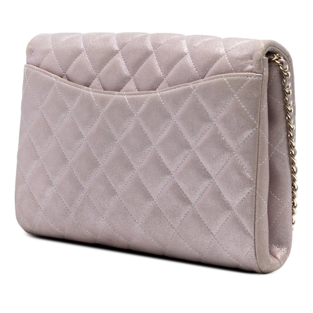 Chanel CC Quilted Iridescent Cuir de veau Pochette with Chain Rose – GABY PARIS Authentique