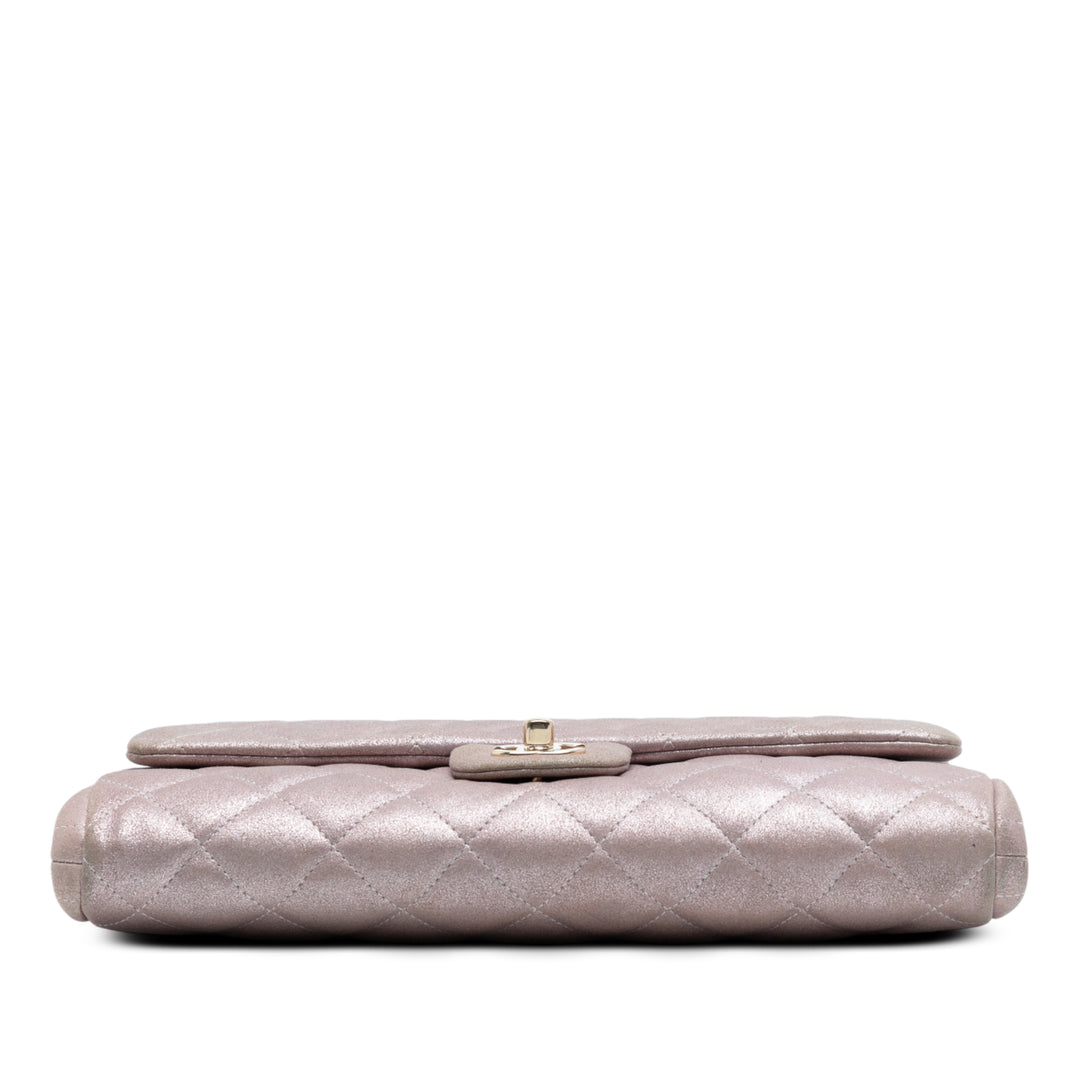 Chanel CC Quilted Iridescent Cuir de veau Pochette with Chain Rose – GABY PARIS Authentique