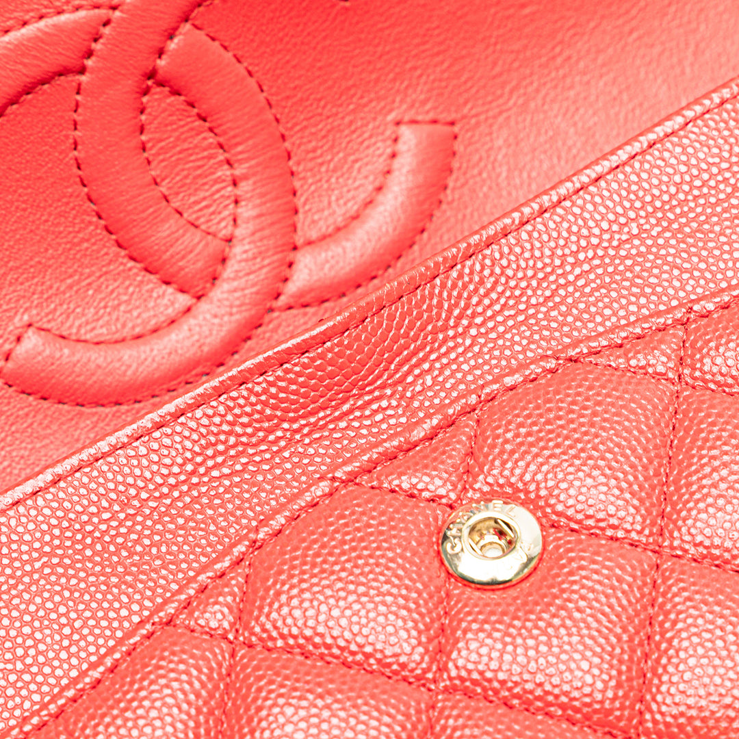 Medium Classic Caviar Double Flap Red - Gaby Paris