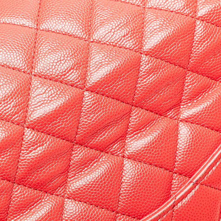 Medium Classic Caviar Double Flap Red - Gaby Paris