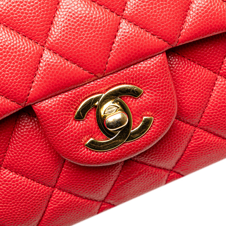 Medium Classic Caviar Double Flap Red - Gaby Paris
