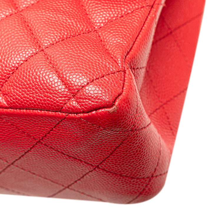 Medium Classic Caviar Double Flap Red - Gaby Paris