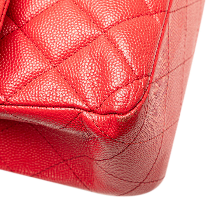 Medium Classic Caviar Double Flap Red - Gaby Paris