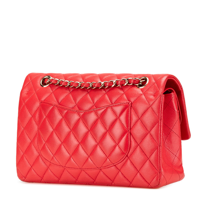 Medium Classic Caviar Double Flap Red - Gaby Paris