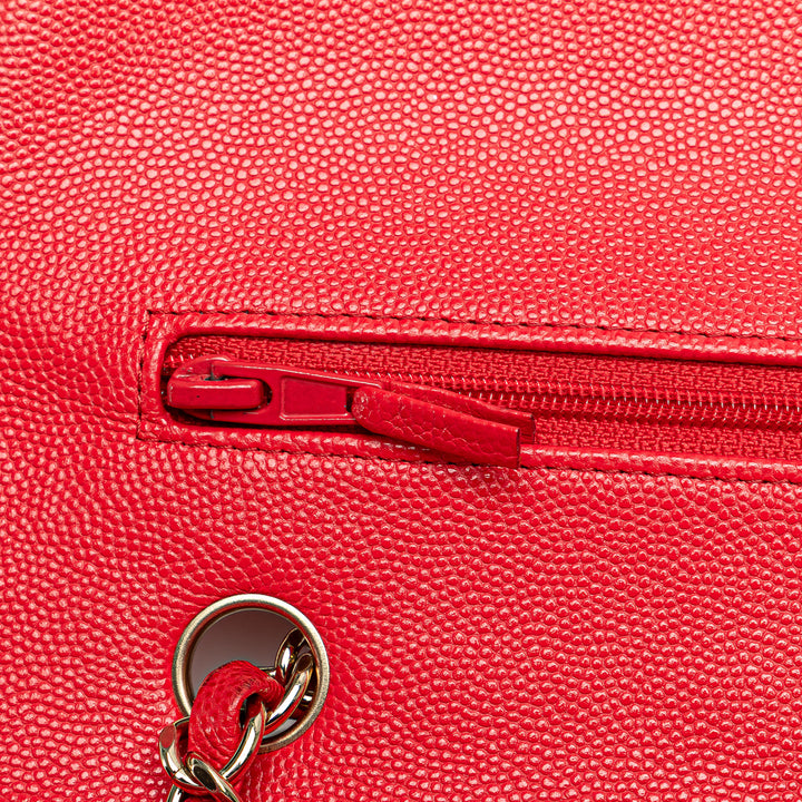 Medium Classic Caviar Double Flap Red - Gaby Paris