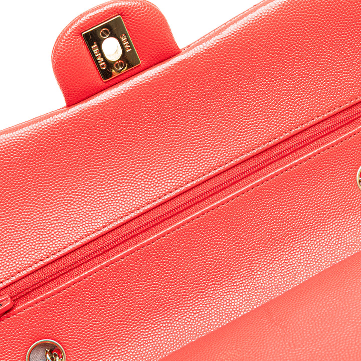 Medium Classic Caviar Double Flap Red - Gaby Paris