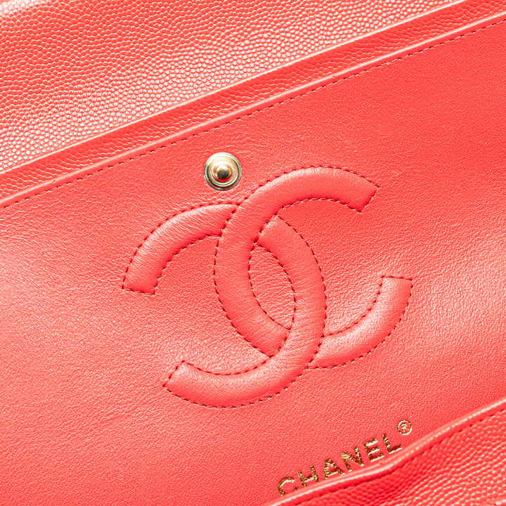Medium Classic Caviar Double Flap Red - Gaby Paris