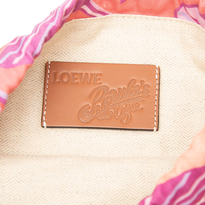 LOEWE Paula Ibiza Toile Waterlily Print Drawstring Pochette