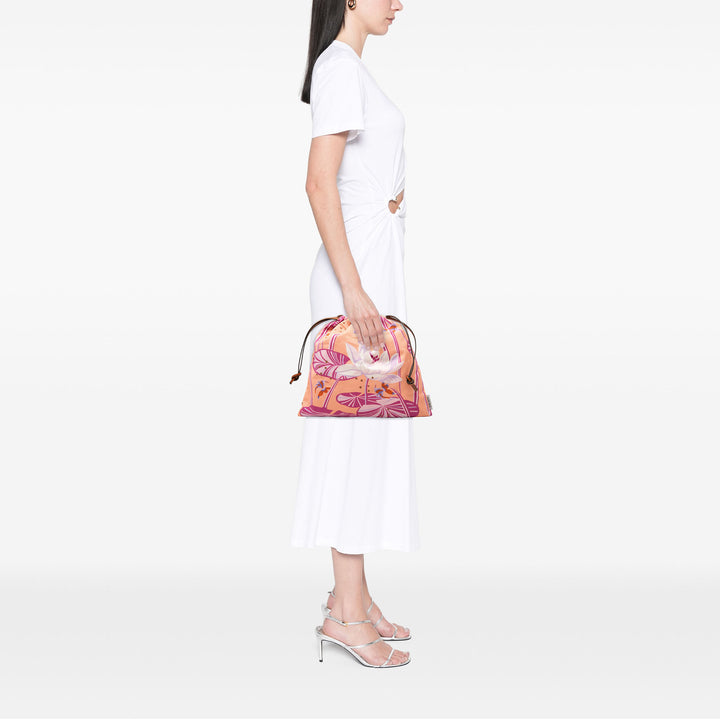 LOEWE Paula Ibiza Toile Waterlily Print Drawstring Pochette