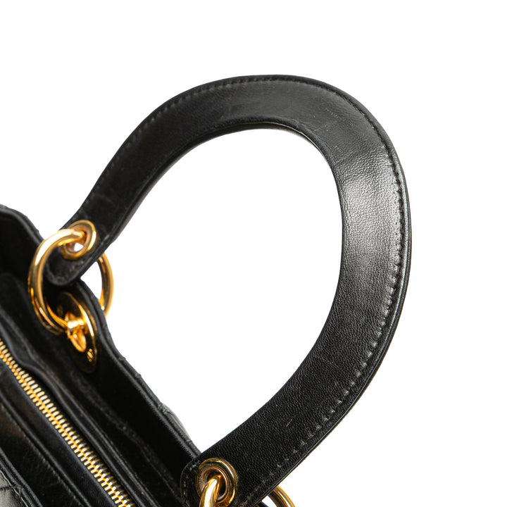 Dior Medium Cuir d’agneau Cannage Lady Dior Noir – GABY PARIS Authentique