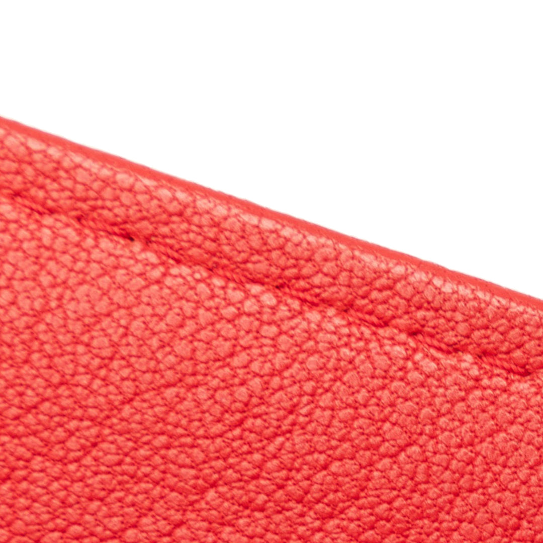Grained Calfskin CC Box Wallet On Chain Red - Gaby Paris