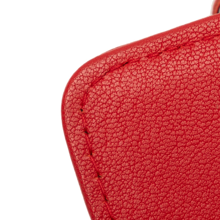 Grained Calfskin CC Box Wallet On Chain Red - Gaby Paris