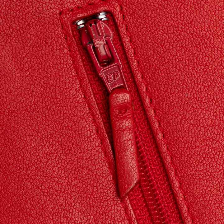 Grained Calfskin CC Box Wallet On Chain Red - Gaby Paris