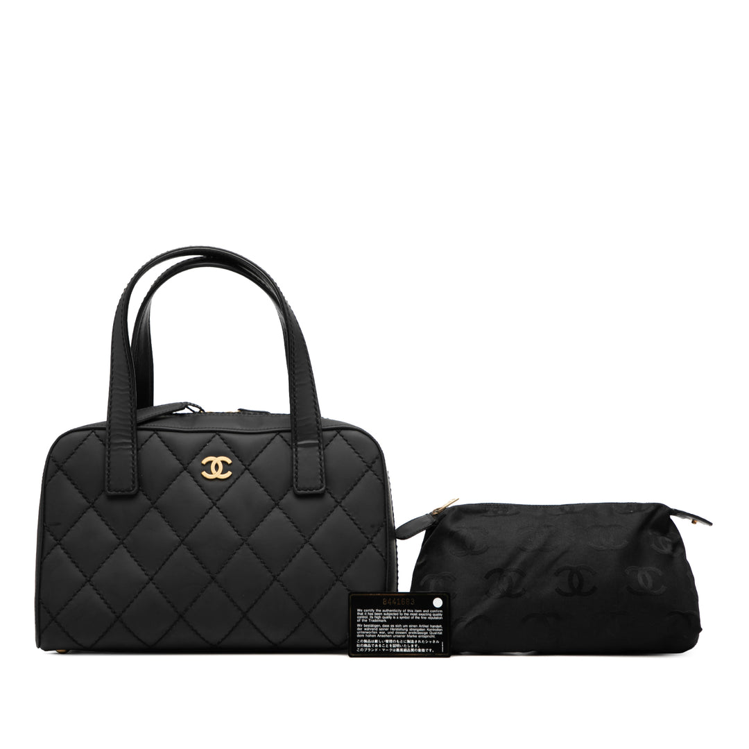 Chanel CC Matelassé Cuir de veau Wild Stitch Sac à main