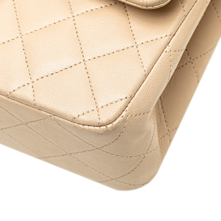 Medium Classic Lambskin Double Flap Brown - Gaby Paris