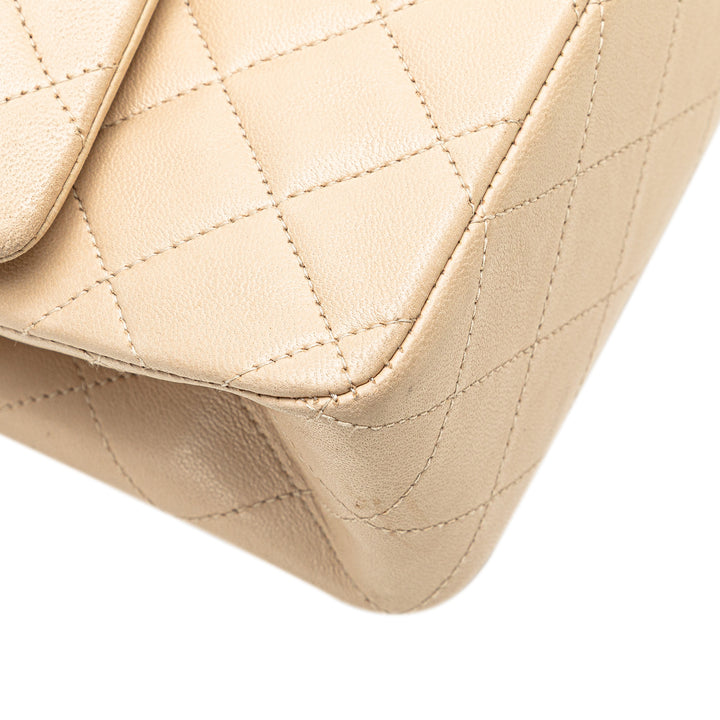 Medium Classic Lambskin Double Flap Brown - Gaby Paris