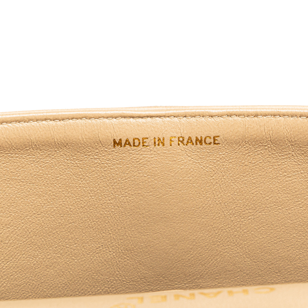 Medium Classic Lambskin Double Flap Brown - Gaby Paris