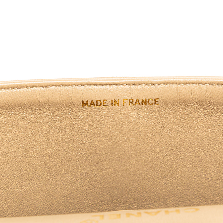 Medium Classic Lambskin Double Flap Brown - Gaby Paris