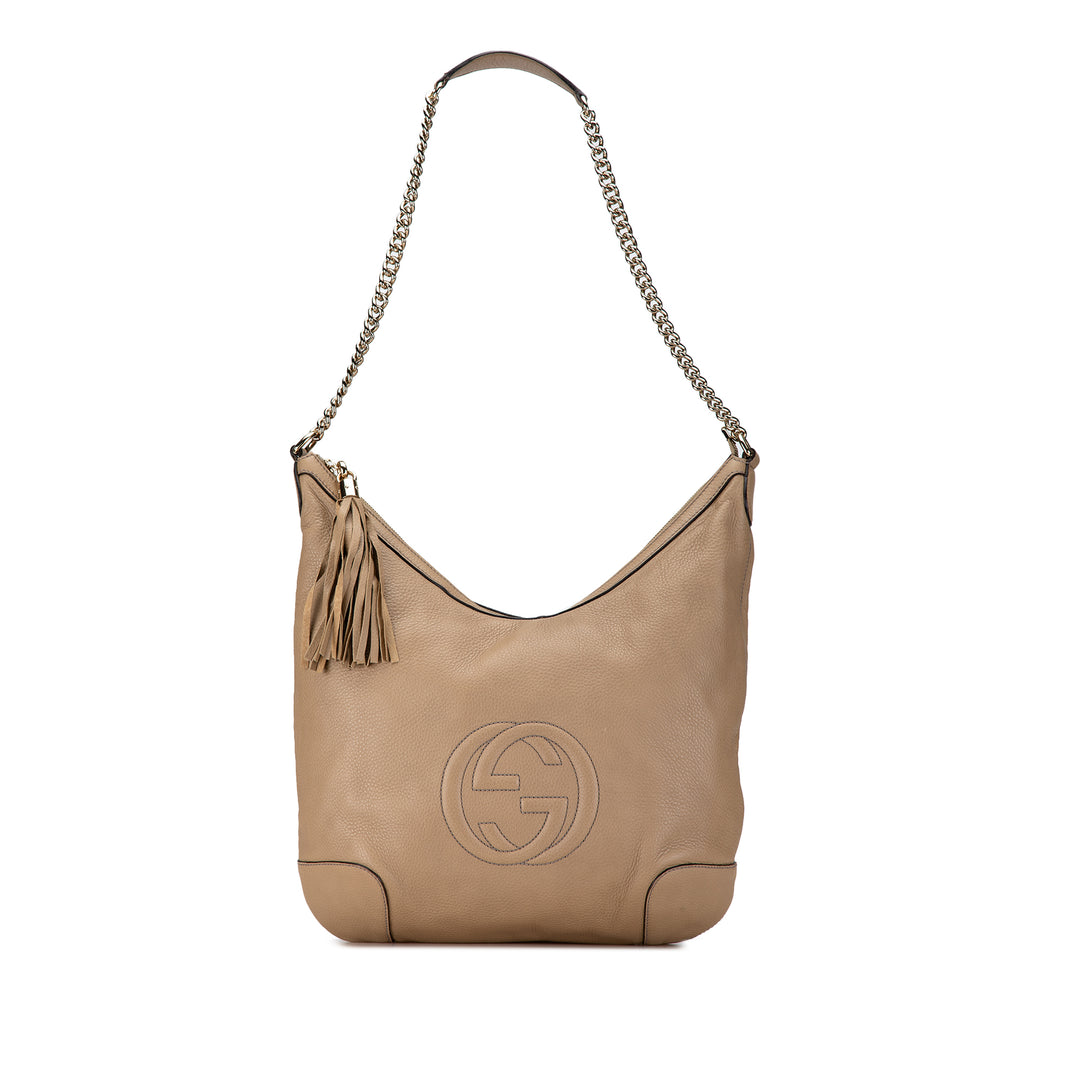 Soho Chain Hobo Bag Brown - Gaby Paris