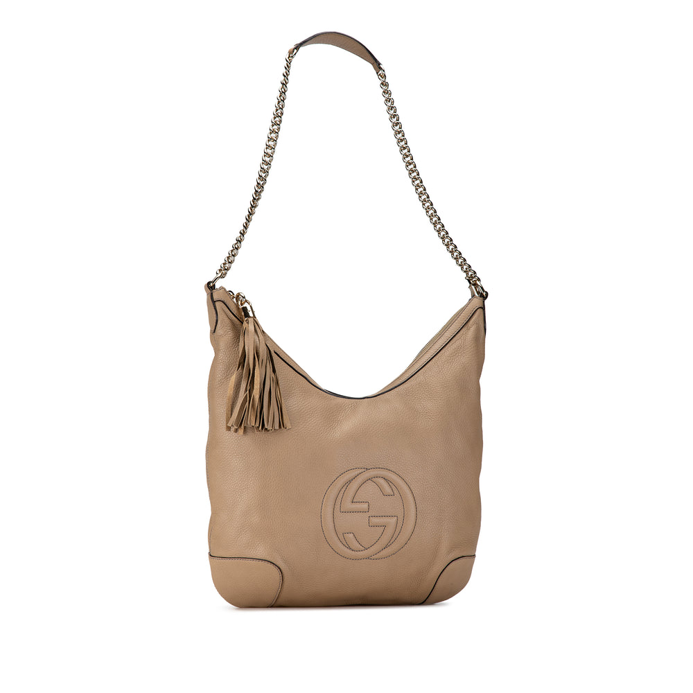 Soho Chain Hobo Bag Brown - Gaby Paris