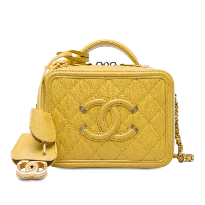 CC Filigree Vanity Petit Cuir caviar Jaune