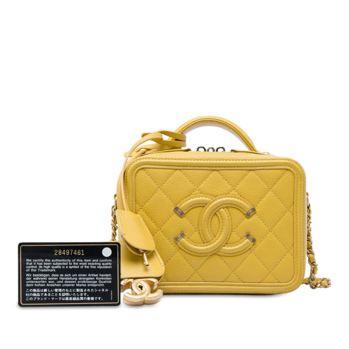 CC Filigree Vanity Petit Cuir caviar Jaune
