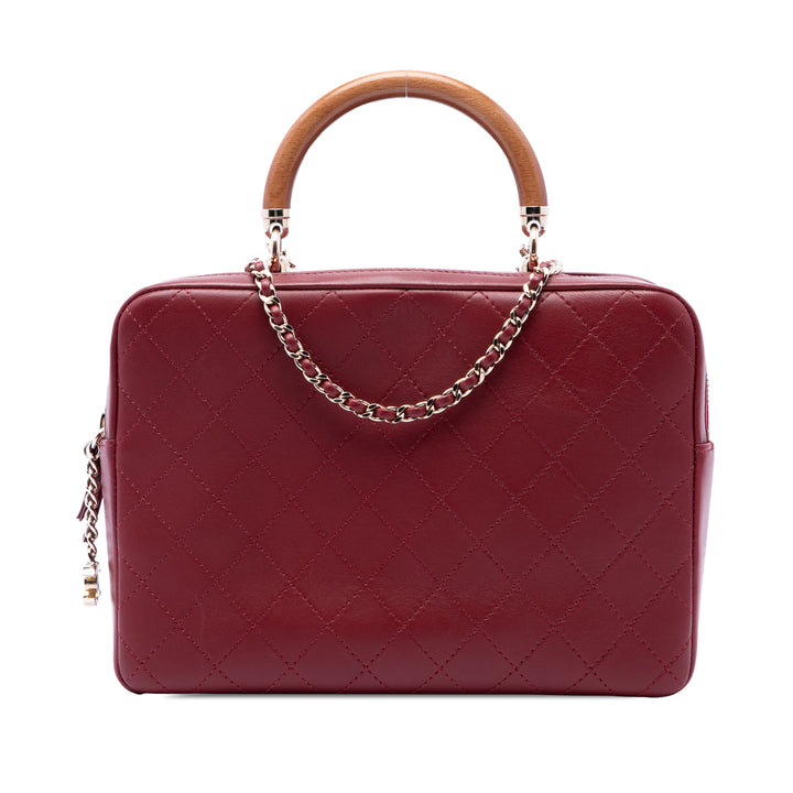 Chanel Matelassé Knock On Wood sac à Cuir d'agneau Rouge – vue principale – GABY PARIS
