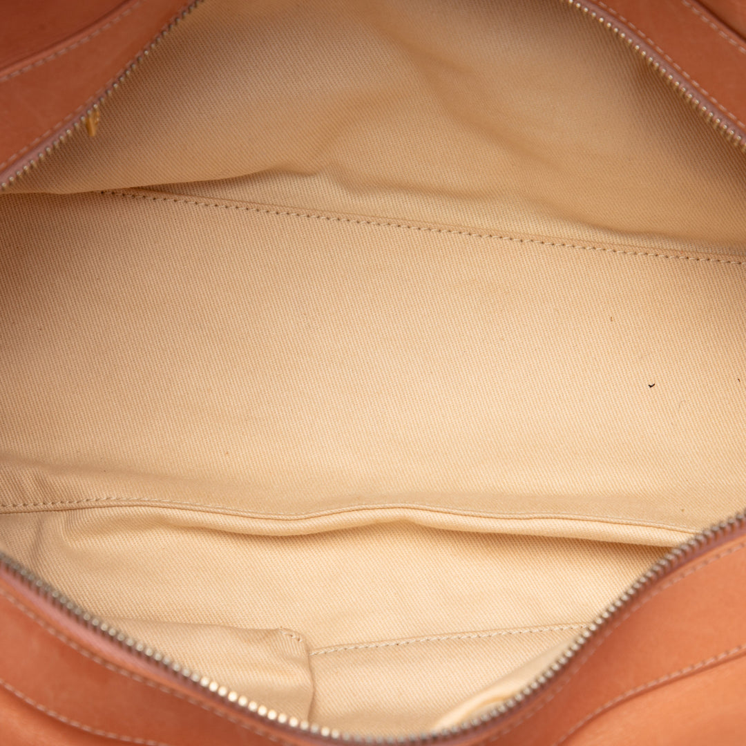 Matelassé Irisé Chic Quilt Sac bowling Cuir de veau Orange