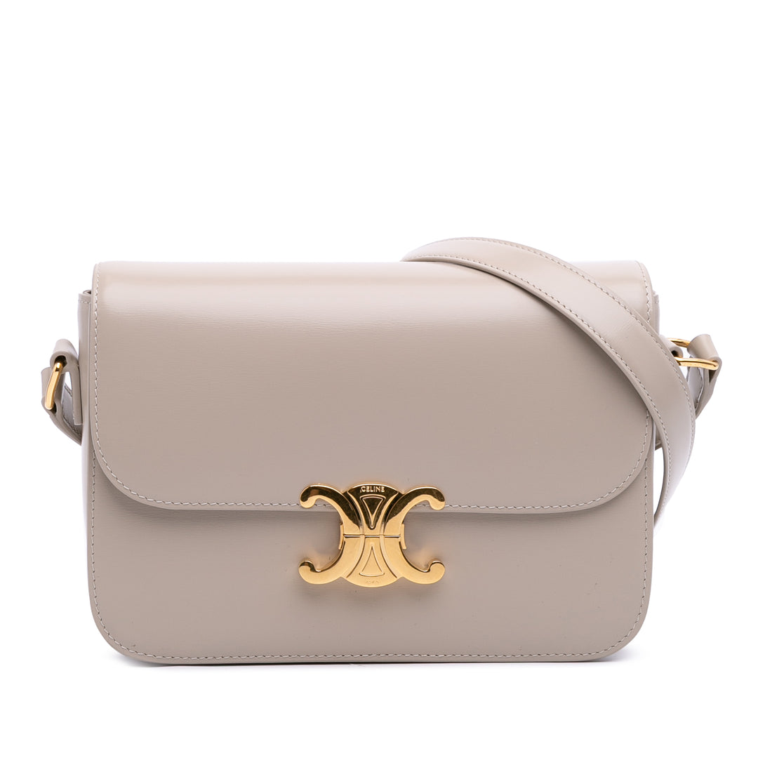 Classique Shiny Calfskin Triomphe Crossbody Brown - Gaby Paris