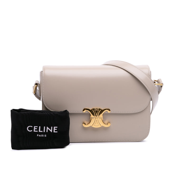 Classique Shiny Calfskin Triomphe Crossbody Brown - Gaby Paris
