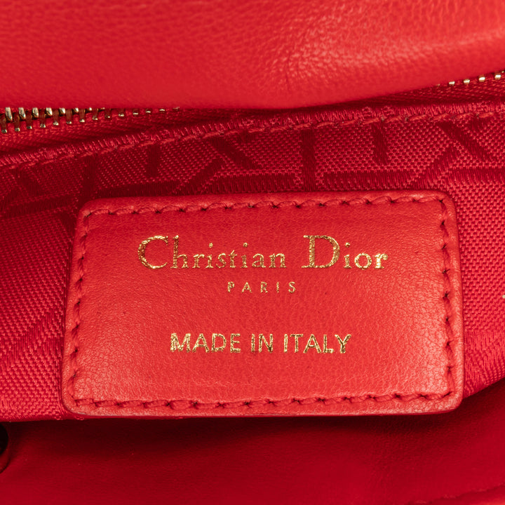 Mini Lambskin Cannage Lady Dior Red - Gaby Paris