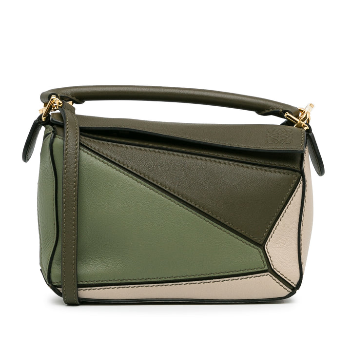 Mini Tricolor Puzzle Bag Green - Gaby Paris