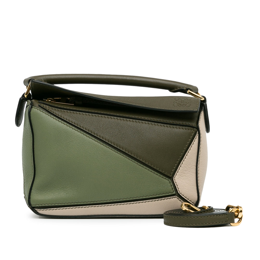 Mini Tricolor Puzzle Bag Green - Gaby Paris