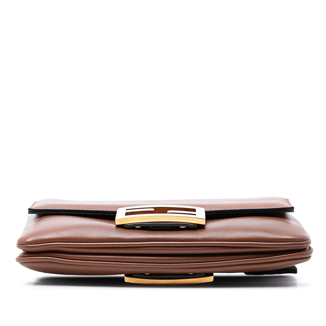 Fendi Cuir Duo Baguette Sac porté croisé