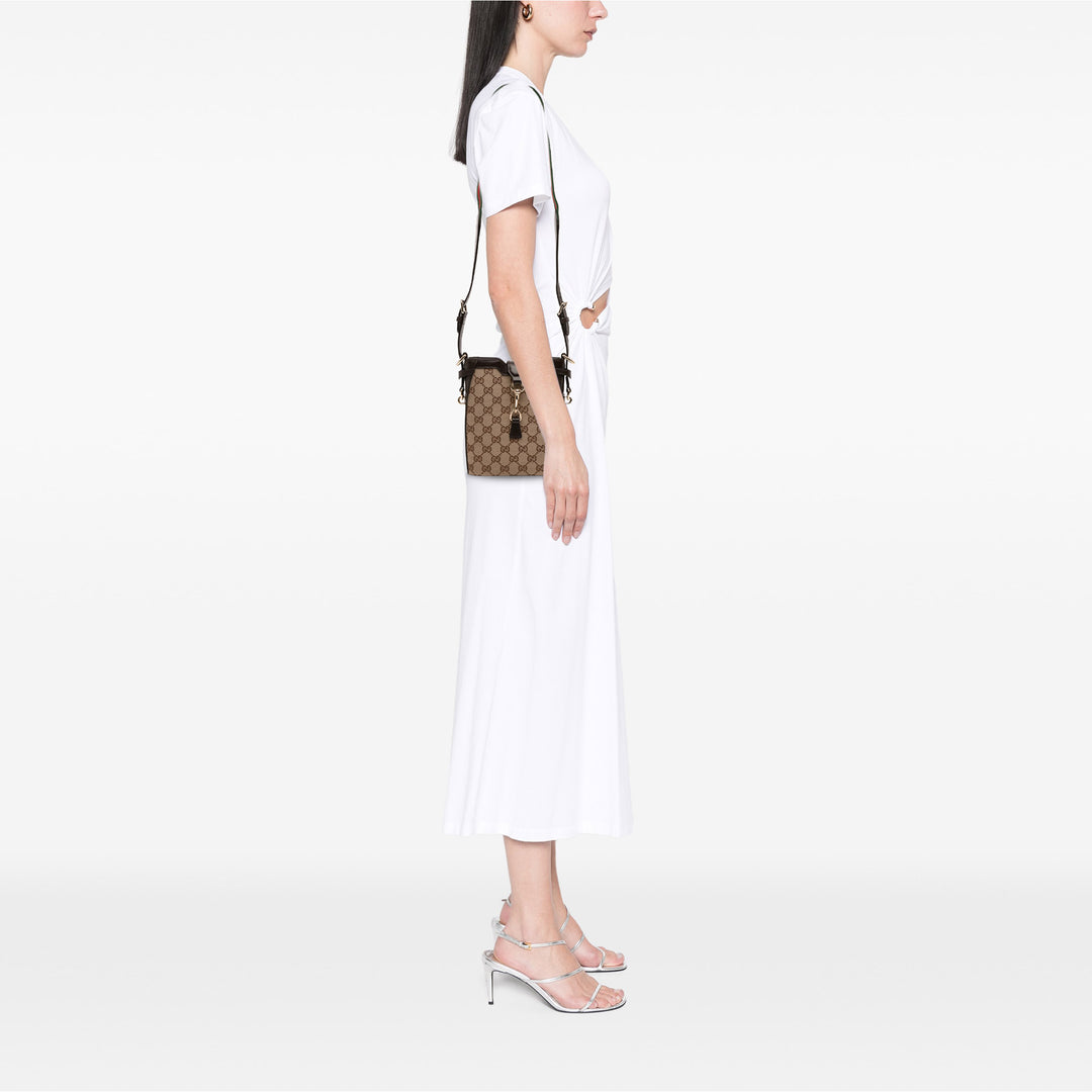 Gucci Mini GG Toile Web Bucket Sac