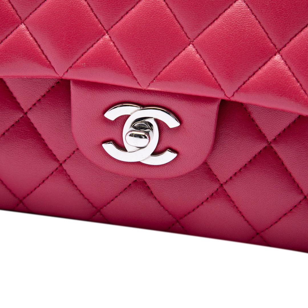 Classic Double rabat Moyen Cuir d'agneau Rose