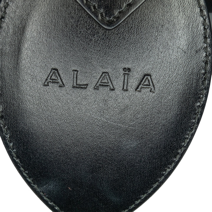 Calfskin Eyelet Bracelet Embellished Bucket Bag Black - Gaby Paris