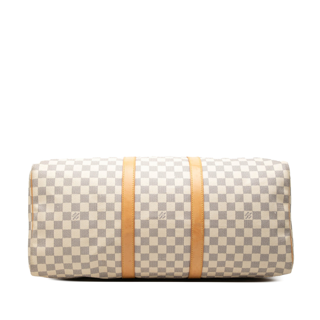 Louis Vuitton Sac de voyage Keepall 50 Damier Azur Blanc – vue 3 – GABY PARIS