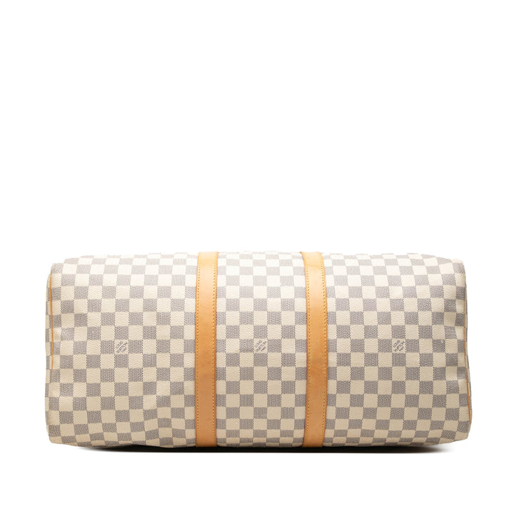 Louis Vuitton Sac de voyage Keepall 50 Damier Azur Blanc – vue 3 – GABY PARIS