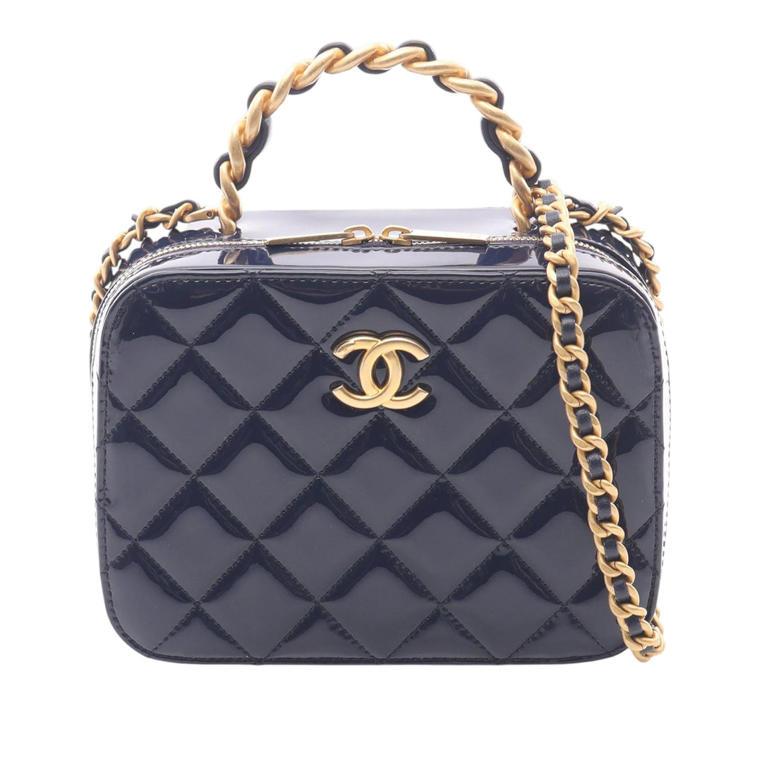 Chanel CC Matelassé Cuir verni Vanity