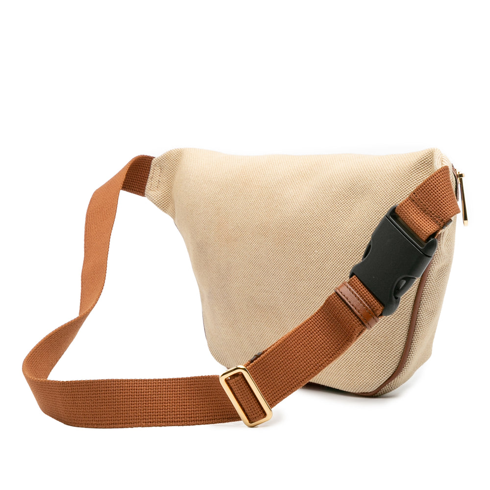 Canvas Web Belt Bag Brown - Gaby Paris