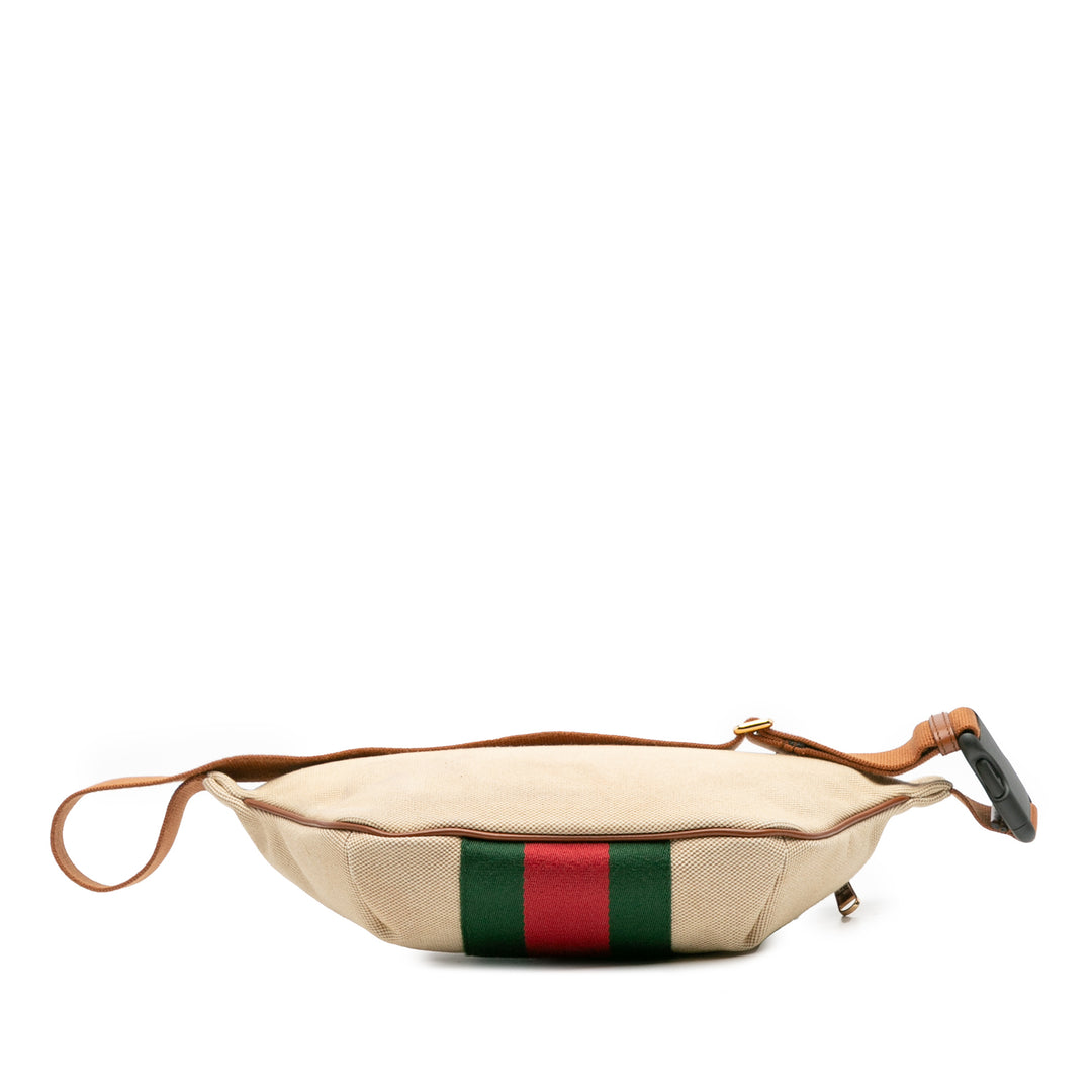 Canvas Web Belt Bag Brown - Gaby Paris